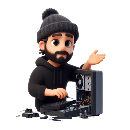 Tech guy working on PC